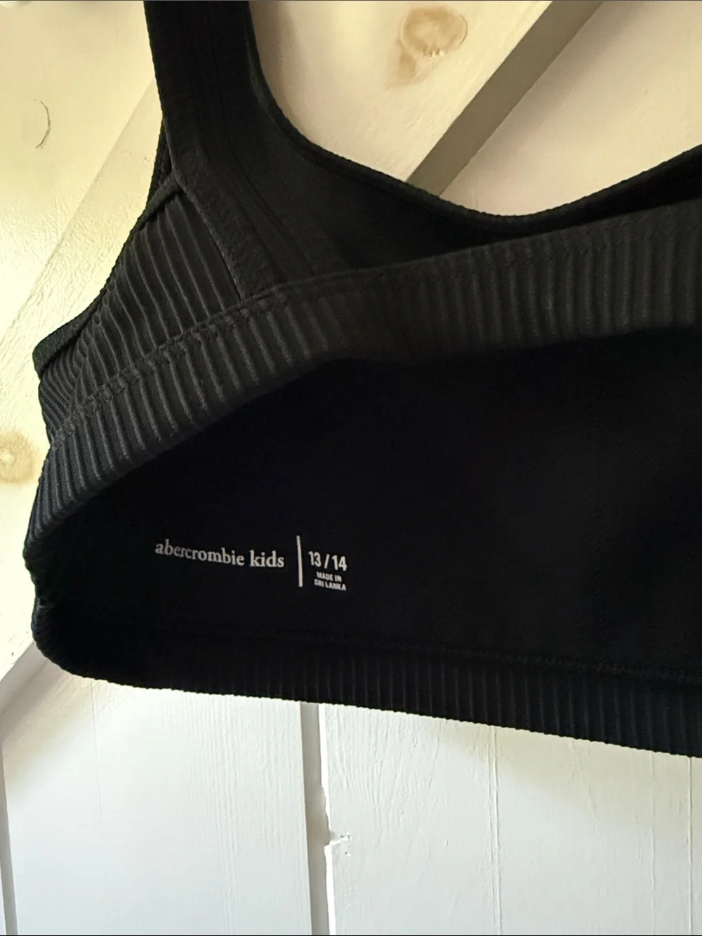 abercrombie kids Black Ribbed Swim Top
